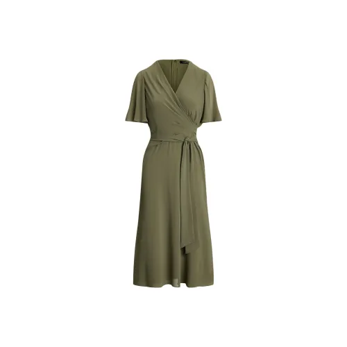 LAUREN RALPH LAUREN Короткое платье с короткими рукавами женское шалфейно-зеленый