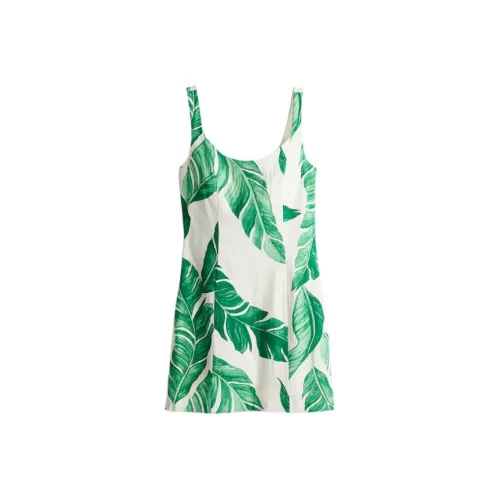 H&M Белый/Зеленый Цветочный Женские Слиплатья