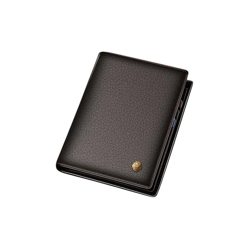 Old Man's Head Кожаный кошелек из коровьей кожи мужской черный кофейный