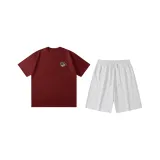 Бордовый (Бордовый топ + Цветочный, белый и серый шорты)