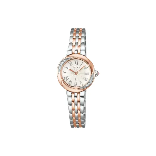 SEIKO Lukia Collection Кварцевый механизм нержавеющая сталь ремешок 23,1 мм женские часы золотой циферблат