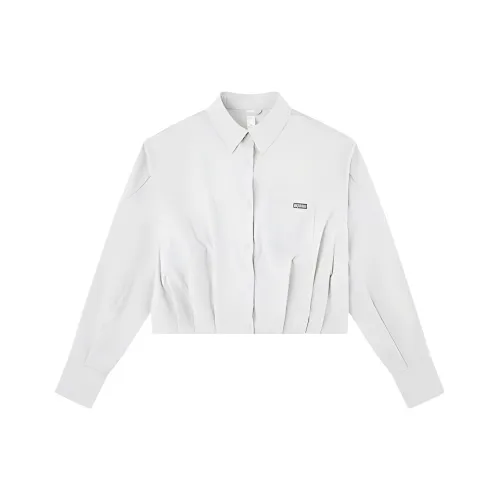 QIAODAN Dry Рубашка Женская Светло-Серый Пряжа