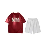 Бордовый (Бордовый топ + Цветочный, белый и серый шорты)