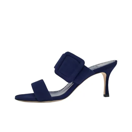 MANOLO BLAHNIK Слипоны 7 см Женские Морской Синий