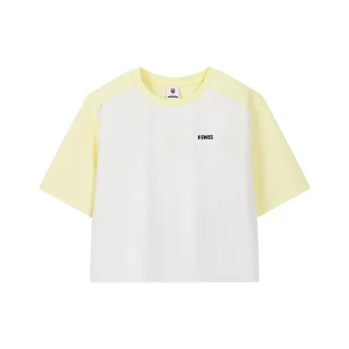 KSWISS T-Shirt Женская Белая Желтая Комбо
