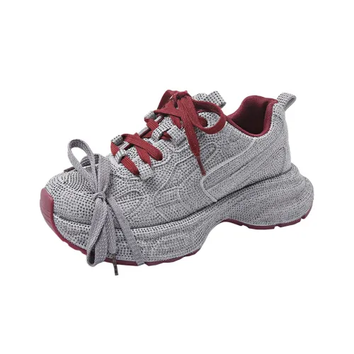 Dragon Dance Дышащие Кроссовки с Низким Верхом и Толстой Подошвой для Увеличения Высоты Женские