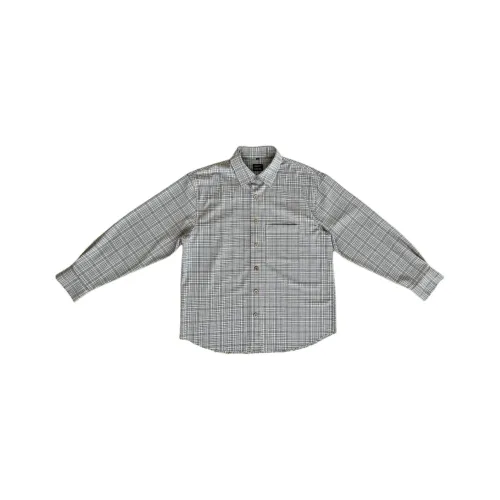 LIBERTY KOSTUME Su WEN Белый Серый Клетка Мужская Рубашка