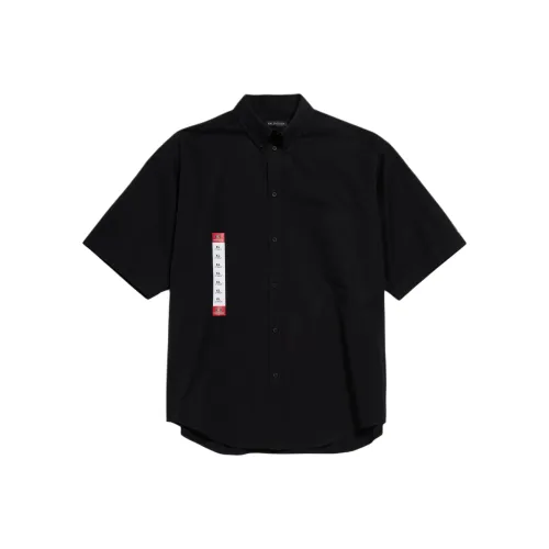 Balenciaga Рубашка Свободного кроя Мужская Черная