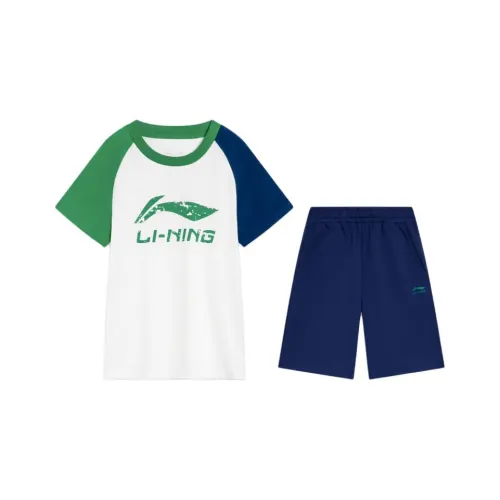 LINING YOUNG Sports Life Collection Повседневная Спортивная Одежда Белый Зеленый Детский