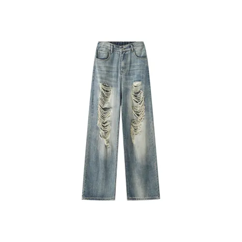 XUJIA Синие Унисекс Джинсы