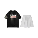 Black (Черный топ + Цветочные серые шорты)