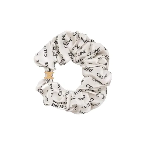 CELINE Шелковая ткань Резинка для волос Унисекс Белый