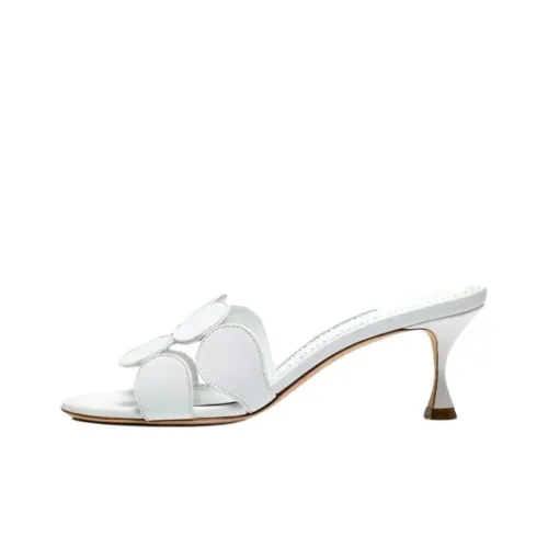 MANOLO BLAHNIK Шлепанцы 5 см Женские Белые