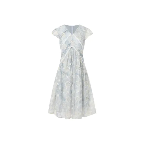 Fish Rabbits Короткий рукав платье женское