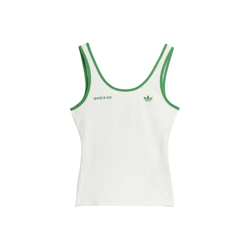 Adidas Originals x SPORTY RICH SS25 Спортивные жилеты Женские Нефритовый белый Зеленый