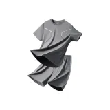 Комплект одежды (Темно-серый топ + Темно-серые шорты)