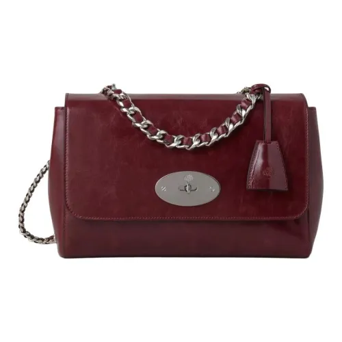 Mulberry Lily Wrinkle Highlighter Кожа Сумка через плечо Сумка на плечо Женская Черная Вишня