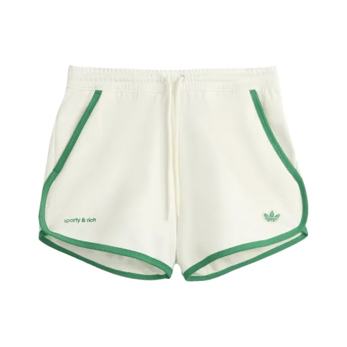 Adidas Originals x SPORTY RICH SS25 Спортивные шорты Женские Нефритовый Белый
