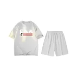 Белый Фотиния Серый (Белый Фотиния Серый Топ + Цветочный Белый Фотиния Серый Шорты)