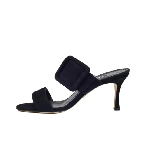 MANOLO BLAHNIK Слипоны 7 см Женские Черные