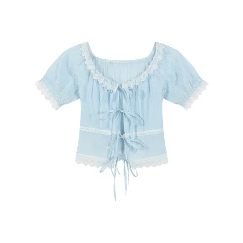 AooRaa Синий Женские Рубашки