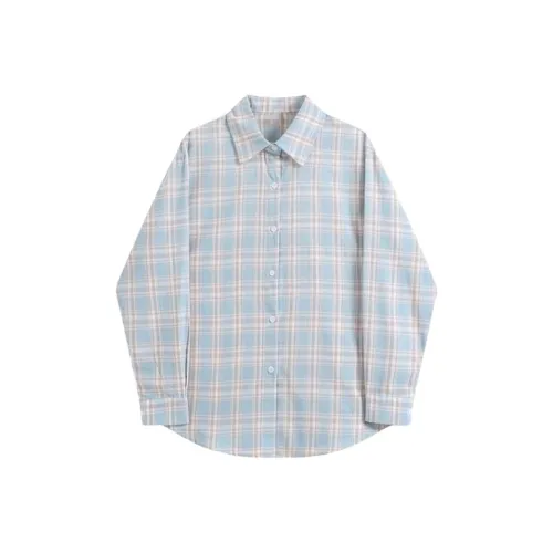 Mu Qingqing Синие Женские Рубашки