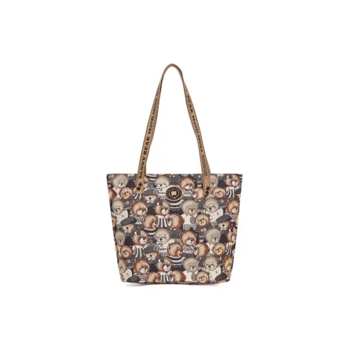 DANNYBEARJEANS Ткань Tote Сумка Плечевая Сумка Стандартная Унисекс Винтаж Медведь Черный