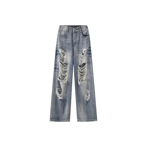 CTIDESTRAW Синие Унисекс Джинсы