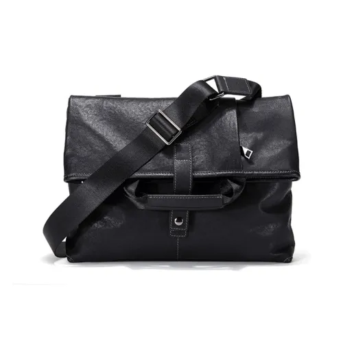 VIHUS Сумка через плечо из натуральной коровьей кожи обычная мужская черная