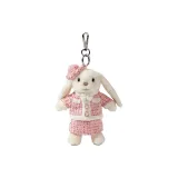 Розовый костюм с юбкой, улыбка, кролик, брелок