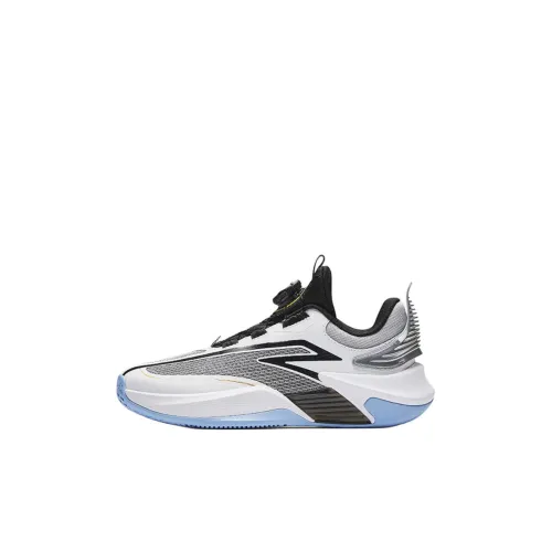 Antakids Slip-resistant Abrasion-resistant Low Top Children's Basketball Shoes White Black Silver Baby