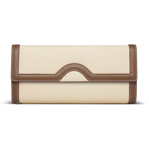 WilliamPOLO Ткань Кошелек Женский Белый и Кофейный