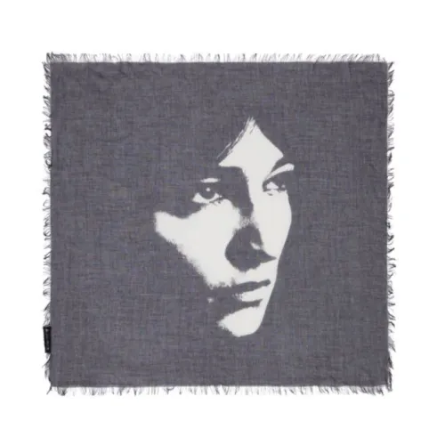 Ann Demeulemeester Cotton Knit Шарфы Женские Темно-серый