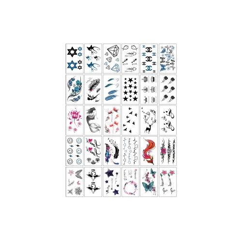 XNTX Шестигранная Звезда Карп кои Временные Татуировки