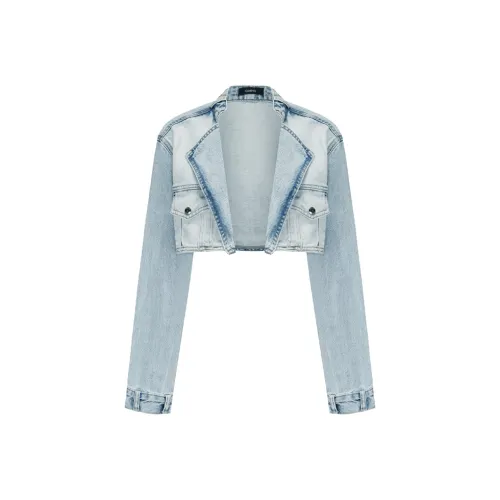 GIMING Сине-белые Женские Джинсовые Куртки