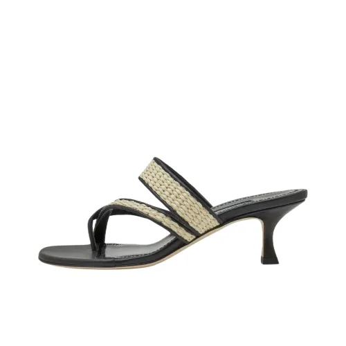 MANOLO BLAHNIK Шлепанцы 5 см Женские Черные