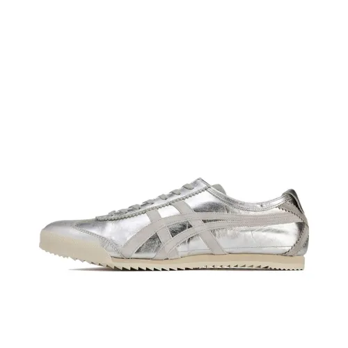 Onitsuka Tiger MEXICO 66 Противоскользящий Устойчивый к истиранию Низкий Топ Повседневная обувь Унисекс Серебряный