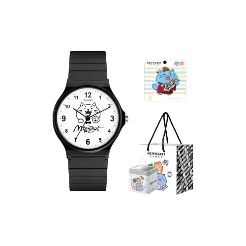 SKMEI Мурмур Zart Кварцевый механизм TPU Ремешок Часы Унисекс Черный циферблат