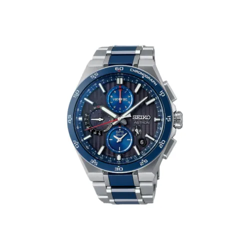 SEIKO Astron Series Солнечный Кварцевый Механизм Титан Ремешок Часы 43,3 мм Мужские Часы Черный Циферблат