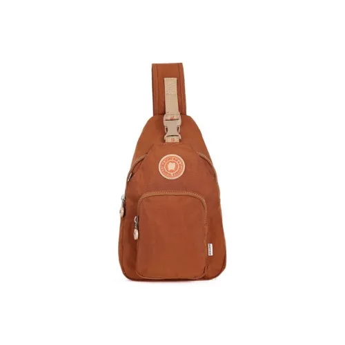 DANNYBEAR Ткань через плечо Сумка Sling Унисекс Amber Чай Коричневый Лунный свет Серебристый