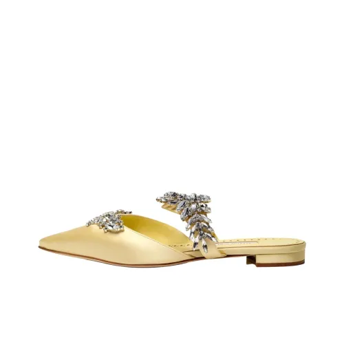 MANOLO BLAHNIK Домашние тапочки Женские Крем