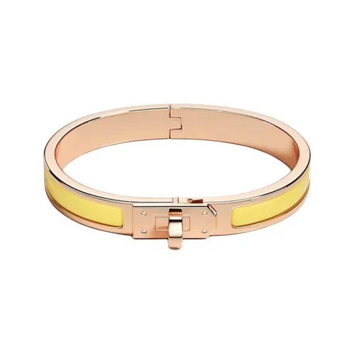 HERMES Эмаль Браслеты Женские Розовое Золото Желтый