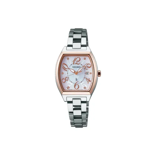 SEIKO Lukia Collection Солнечный кварцевый механизм нержавеющая сталь ремешок 26 мм женские часы белый циферблат