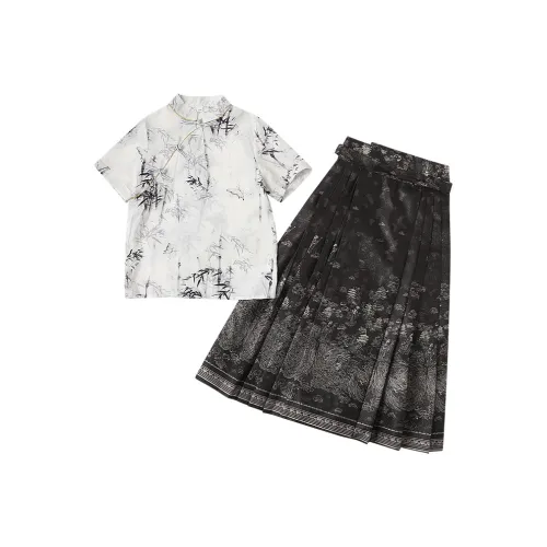 GOYN Ханьфу 2 предмета комплект белый для детей 3-7 лет