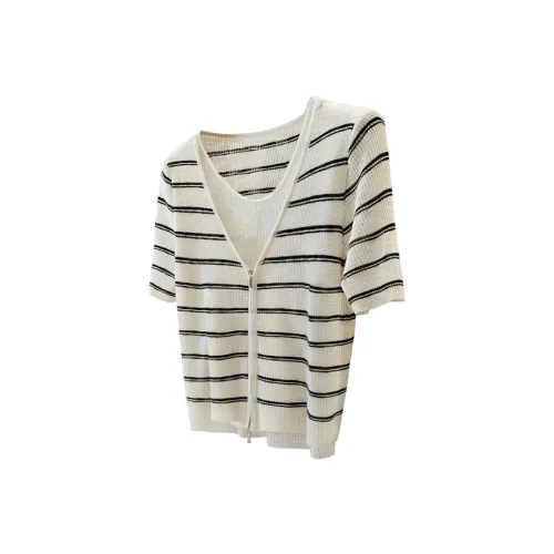 SIBAISHE Бежевый Полосы Женские Трикотаж