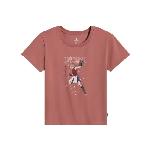 Конверс x Наруто Обычная T-рубашка Женская Светлая Saddle Strap