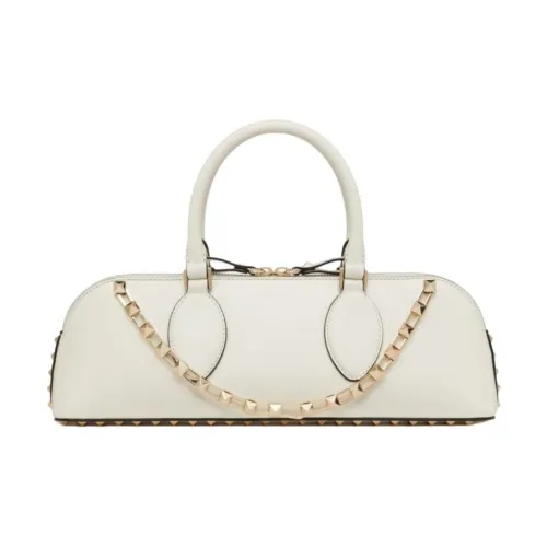 Valentino Rockstud Телячья кожа Сумка на одно плечо Женская Экрю