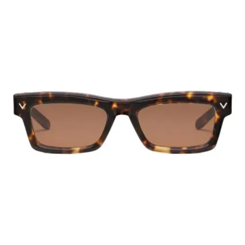 Valentino Ацетат Прямоугольные Солнцезащитные очки Унисекс Коричневый
