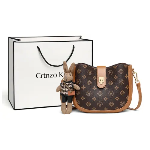 Crtnzo Kroez Сумка через плечо из синтетической кожи стандартная женская кофейного цвета