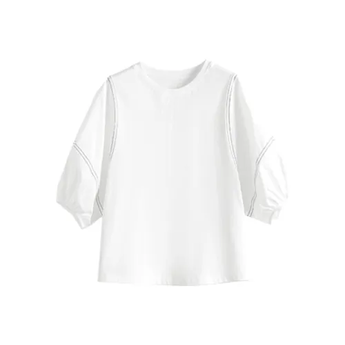 SLLSKY Лунно-белый Женские футболки